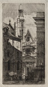 Paris Gravürleri: Dağı Aziz Stephen Kilisesi by Charles Meryon