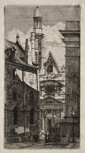 Paris Gravürleri: Dağı Aziz Stephen Kilisesi by Charles Meryon