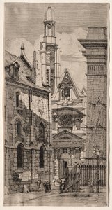 Paris Gravürleri: Dağı Aziz Stephen Kilisesi by Charles Meryon