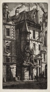Paris Gravürleri: Taretli Ev, Dokumacılar Sokağı by Charles Meryon