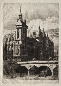 Paris Gravürleri: Saat Kulesi by Charles Meryon