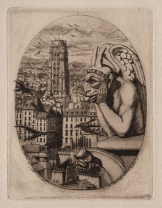 Paris Gravürleri: Gargoyle by Charles Meryon