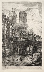 Paris Gravürleri: Küçük Köprü by Charles Meryon