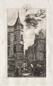 Paris Gravürleri: Taret, rue de l'Ecole de Médicine by Charles Meryon
