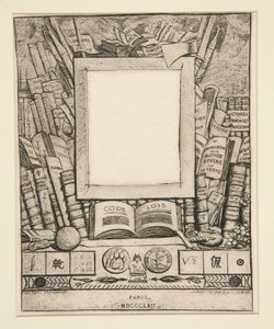 Armand Guerand'ın portresi için çerçeve projesi by Charles Meryon