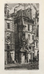 Kuleli Ev, rue de la Tixéranderie, Paris, 1852. by Charles Meryon
