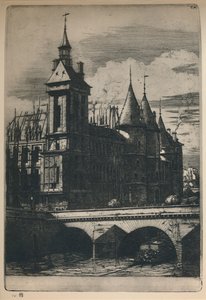 La Tour De LHorloge 3. Eyalet, 10 516 x 7 14 İnç, 1852, 1927 by Charles Meryon