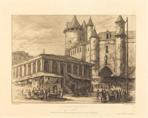Le Grand Chatelet, Paris, yaklaşık 1780 (The Grand Chatelet, Paris, yaklaşık 1780) by Charles Meryon