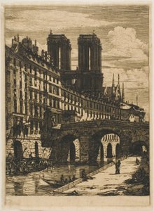 Küçük Köprü, Paris by Charles Meryon