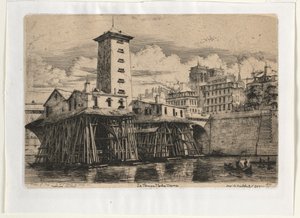 Notre Dame Pompa Evi, Paris, 1852. by Charles Meryon