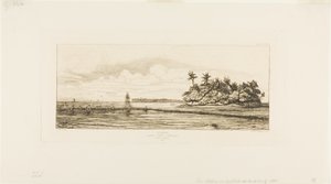 Okyanusya: Balık Tutma, Uea veya Wallis Grubunda Palmiyeli Yakın Adalar, 1845 by Charles Meryon