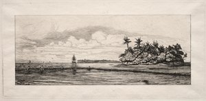 Okyanusya: Uea veya Wallis Grubunda Avuç İçi Olan Adaların Yakınında Balık Tutma, 1863. by Charles Meryon