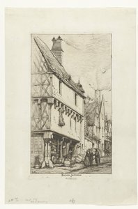 Bourges'daki Huis van de Muzikant'ın Oud huis'i Bourges'daki eski konut (nesne üzerindeki başlık) by Charles Meryon