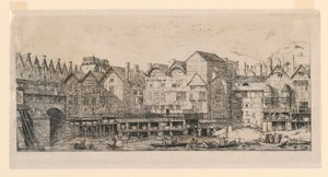 17. yüzyılın sonlarına doğru şehrin bir parçası by Charles Meryon