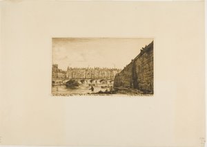 Pont-au-Change, Paris, yaklaşık 1784 by Charles Meryon