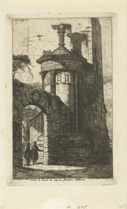 Atina'daki Fransız Capuchins manastırının girişindeki kapı Entrée du convent des Capucins Francais a Athenes (nesnedeki başlık) by Charles Meryon