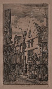 Rue des Toiles, Bourges by Charles Meryon