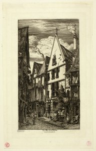 Rue des Toiles, Bourges by Charles Meryon