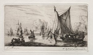 Güney Denizi Balıkçıları, 1850. by Charles Meryon