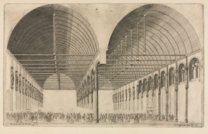 Adalet Sarayı Giriş Odası, Paris, 1855. by Charles Meryon