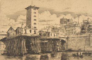 Notre-Dame Pompası, Paris, 1852. by Charles Meryon