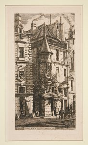 Tourelle, Rue de la Tixeranderie (Taretli ev, rue de la Tixeranderie) by Charles Meryon