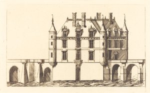 Chateau de Chenonceau, 1. plaka (Chenonceau Şatosu, 1. plaka) by Charles Meryon after Jacques Androuet Ducerceau I