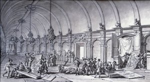 Napolyon Bonapart yönetimindeki sanat eserlerinin yağmalanması: “Correge Madonna'sı (Antonio Correggio) Parma Akademisi'nden alındı ve Mayıs 1796'da Fransız küratörlere teslim edildi”. Charles Meynier (1768-1832) tarafından Çin mürekkebi ile çi by Charles Meynier