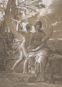 Muse Erato Aşktan Esinlenen Ayet Yazma, yak. 1797. by Charles Meynier
