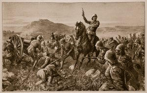 Lord Methuen, parçalanmış güçlerini Tweebosch'ta topluyor by Charles Mills Sheldon