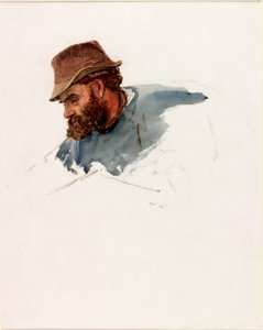Bir Balıkçı Başkanı (gövde rengi ve kağıt üzerine sulu boya) by Charles Napier Hemy