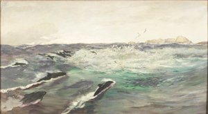 Uskumru kovalayan yunuslar by Charles Napier Hemy