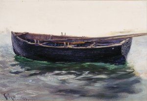Tekne Çalışması (kağıt üzerine yağ (kart üzerine yapıştırılır)) by Charles Napier Hemy