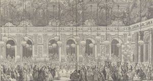 Versailles'de Maskeli Balo için Süsleme, t..., ca. 1764 plakasının 1860 yeni baskısı.