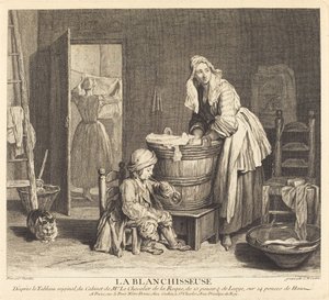 çamaşırcı by Charles Nicolas Cochin I after Jean Siméon Chardin