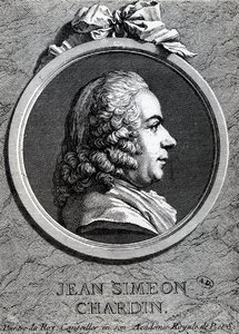 Jean Simeon Chardin (bakır gravür) by Charles Nicolas II Cochin