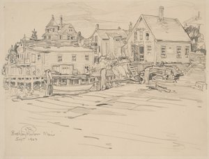 Boothbay Harbor, Maine, 1923 (kağıt üzerinde grafit)