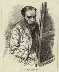 Bay JW Waterhouse, RA (lito) by Charles Paul (after) Renouard