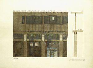 Giriş Salonu, c.1901 (renkli litografi) by Charles Rennie (after) Mackintosh