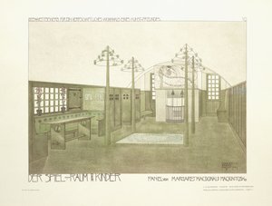 Kreş, c.1901 (renkli litografi) by Charles Rennie (after) Mackintosh