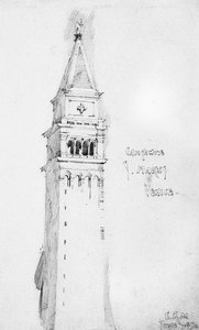 Campanile, S. Marks, Venedik, 1891 by Charles Rennie Mackintosh