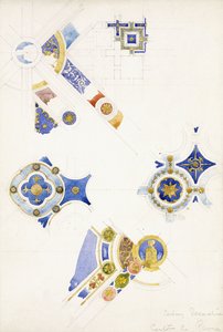 Certosa di Pavia, tavan dekorasyonu çalışmaları, 1891 by Charles Rennie Mackintosh