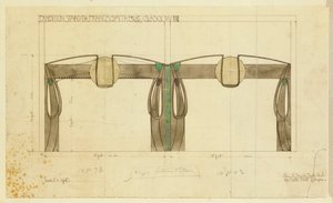 Glasgow Sergisinde kullanılan Francis Smith için bir sergi standı tasarımı, 1901 yükseklikte gösterilmiştir by Charles Rennie Mackintosh
