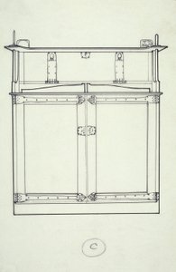 Mobilya çizimi (bir dolap), c.1910 (kağıt üzerine mürekkep) by Charles Rennie Mackintosh
