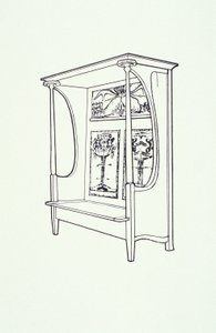 Mobilya çizimi (bir dolap), c.1910 (kağıt üzerine mürekkep) by Charles Rennie Mackintosh