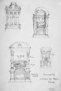 Anıtlar, S. Maria del Popolo, Roma, 1891 by Charles Rennie Mackintosh
