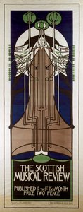 Scottish Musical Review'in reklamını yapan afiş by Charles Rennie Mackintosh