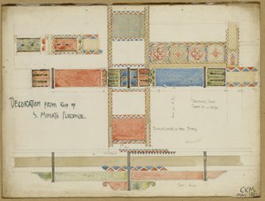 Dekoratif tavan panelleri çalışmaları, San Miniato, Floransa, 1891 by Charles Rennie Mackintosh