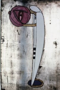 Bayan Rowat, 1902 için tasarlanmış beyaz dolap (ahşap, vitray, emaye) by Charles Rennie Mackintosh