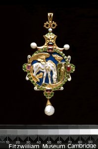 Sarkıt: Pegasus Hipokren Çeşmesinden İçme (altın, emaye, inci & wc) by Charles Ricketts